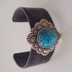 New Studio Barse Turquoise and Brown Cuff Bracelet